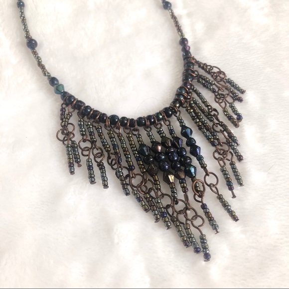 Beaded Fringe Necklace - Picture 3 of 8
